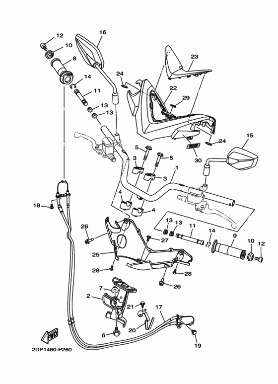 Steering handle & cable