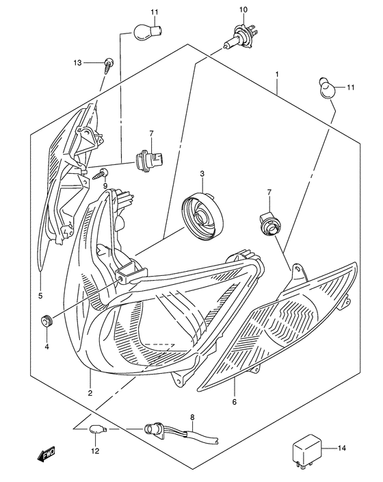 Front combination lamp
