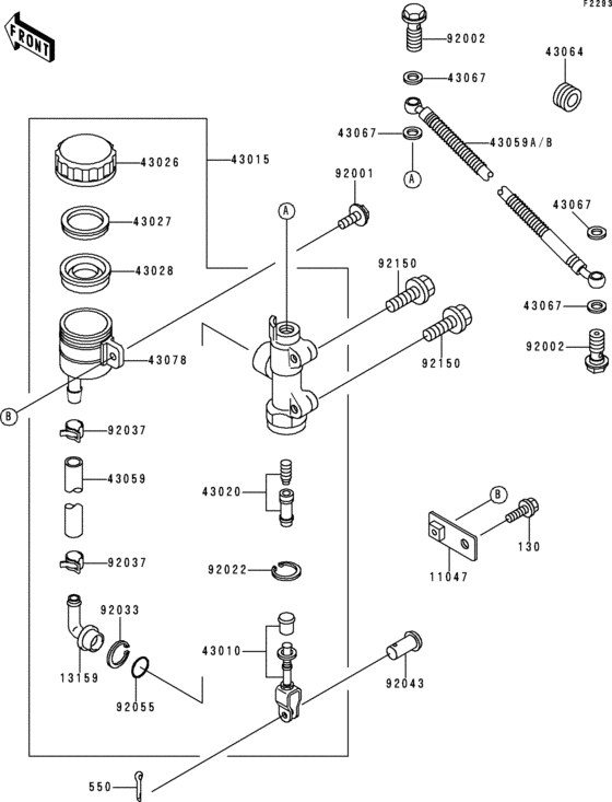 ZX600 Задний торм цилиндр