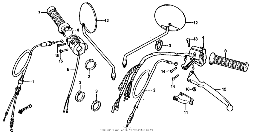 Handle lever + switch + cable