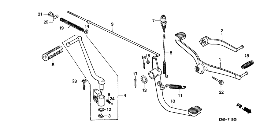 Change pedal/brake pedal/ kick starter arm