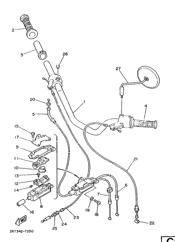 Steering handle. cable