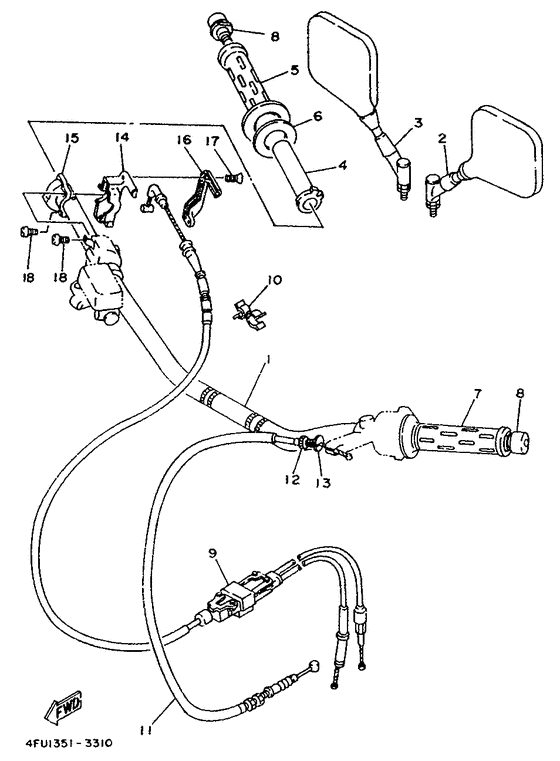Steering handle. cable