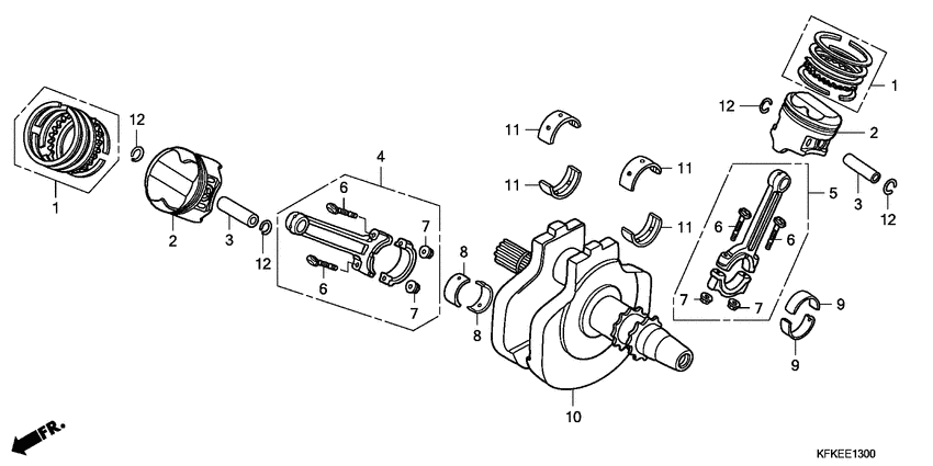 VTR250 Crankshaft / piston