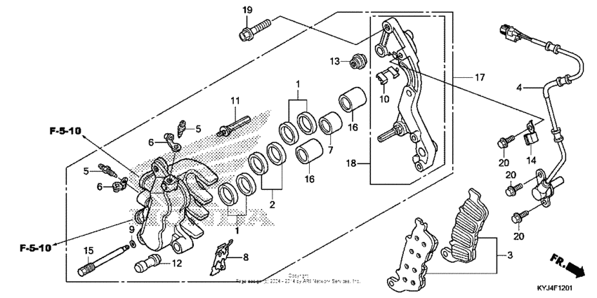 Front brake caliper (cbr250ra)