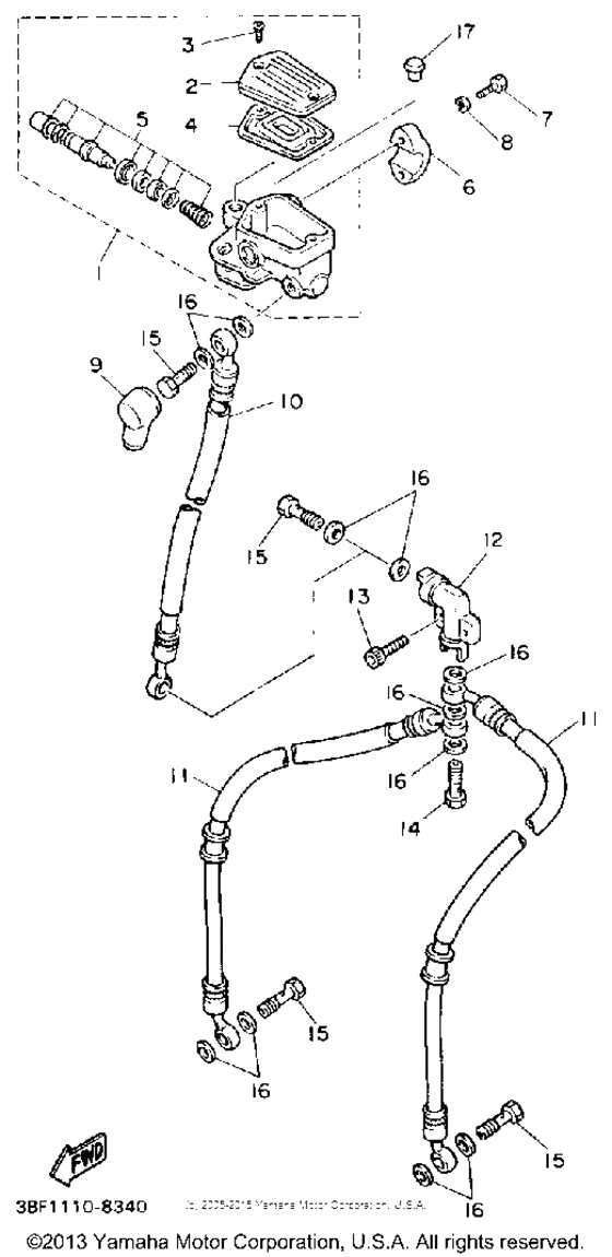 FZR400SAC Главный тормозной цилиндр