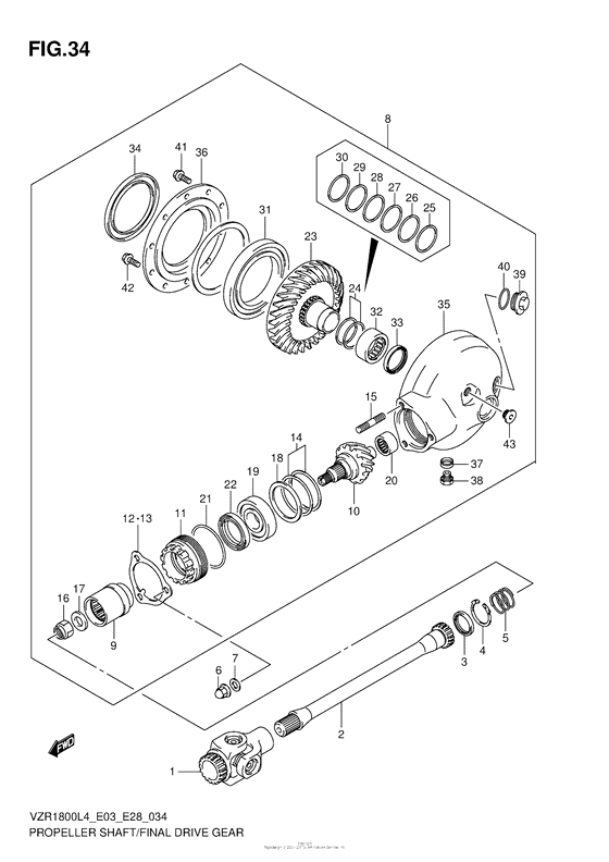 Propeller Shaft/final Drive Gear (Vzr1800Zl4 E03)