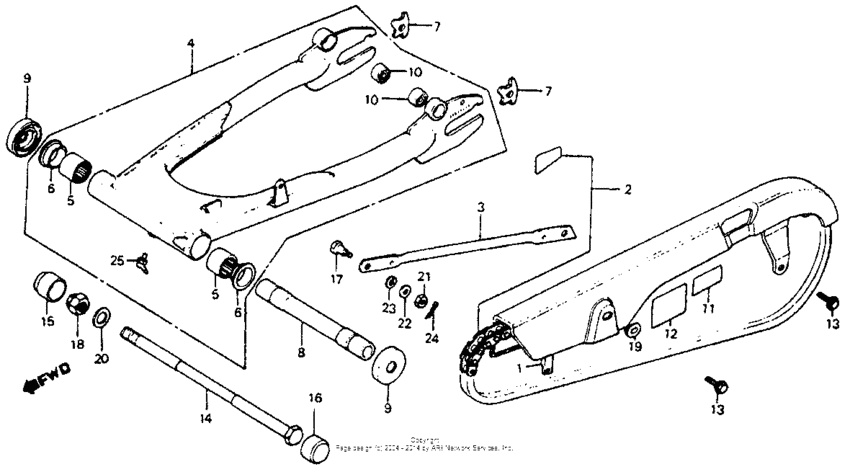 Swingarm + chain case