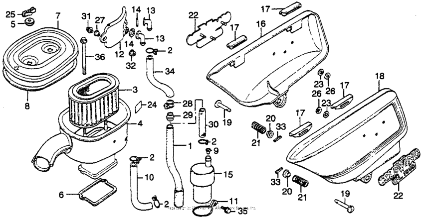 Air cleaner + side cover