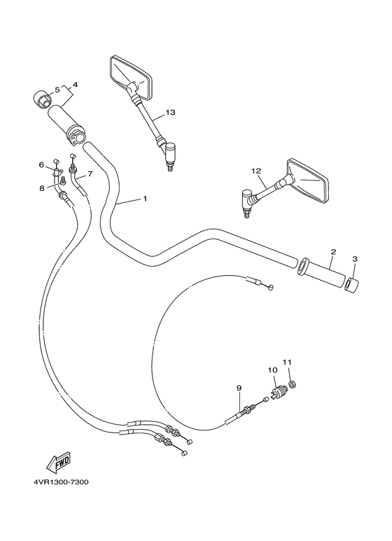 Steering handle. cable