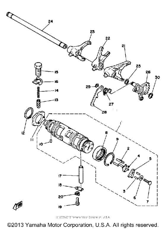 Shift cam-fork