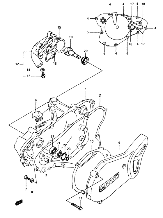 Crankcase cover-water pump