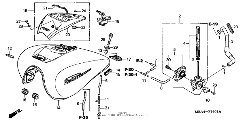 Fuel tank (vtx1300s'04-'07) (vtx1300r'05-'07)