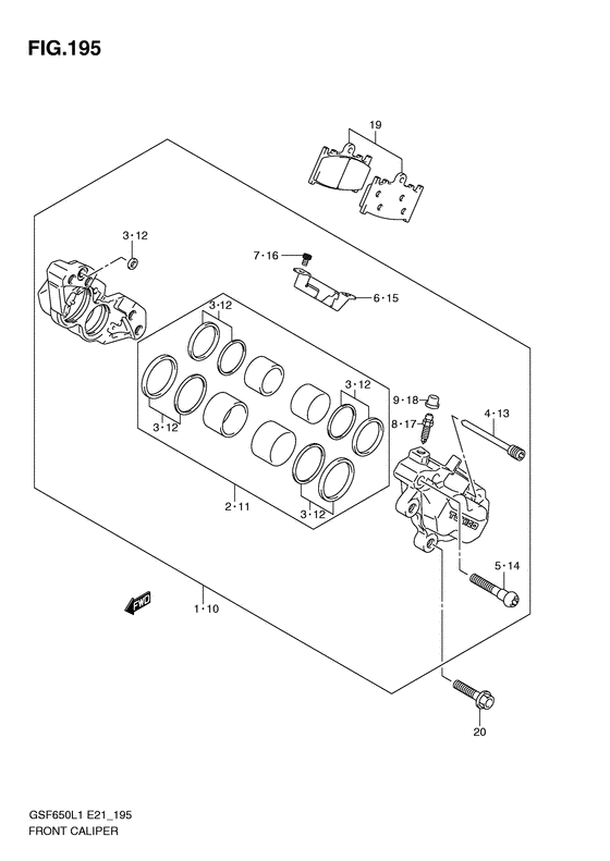 GSF650S Передний суппорт
