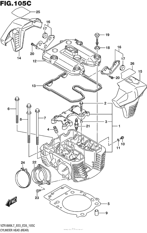 Cylinder Head (Rear) (Vzr1800Bzl7 E28)