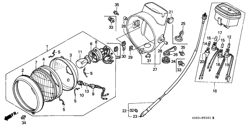 Headlight/meter