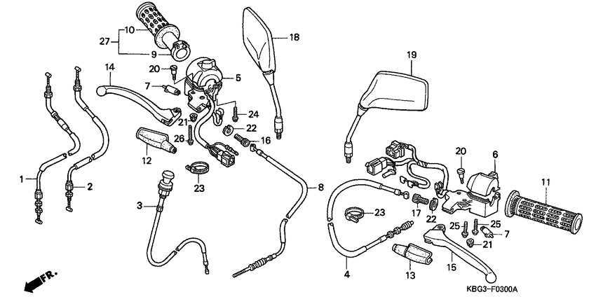 Handle lever/switch/cable