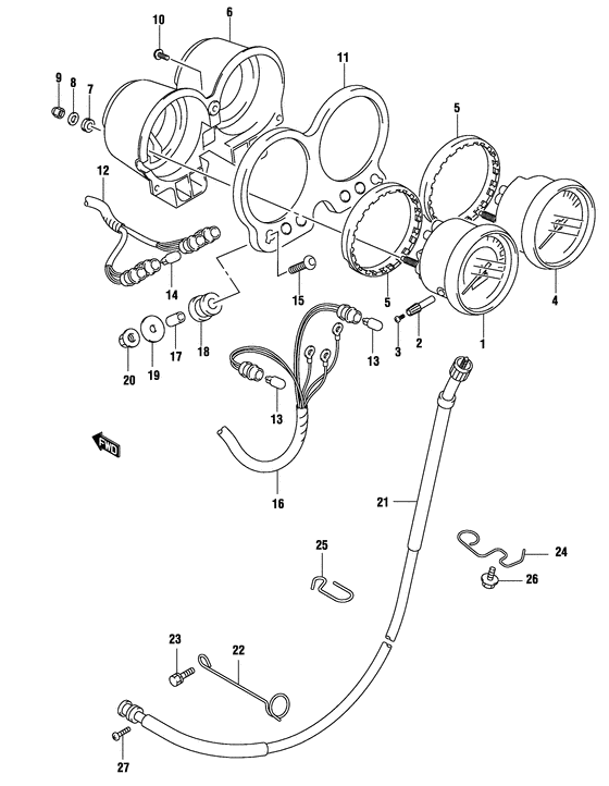GS500 Спидометр-тахометр