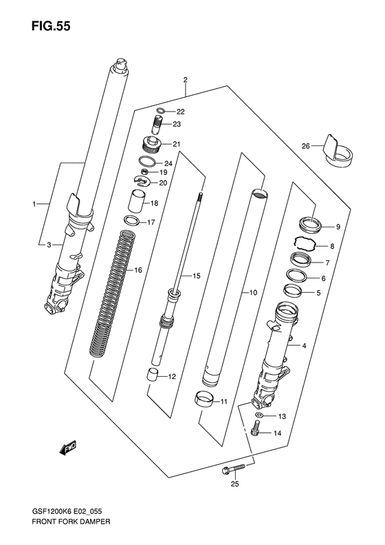 GSF1200 Передняя вилка