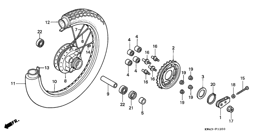 Rear wheel complete assy