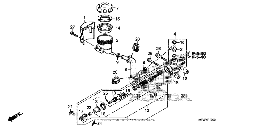 VT1300CS (ABS) Задний тормозной цилиндр