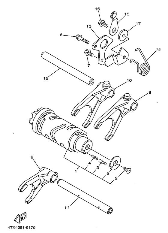 TDM850L Shift cam. fork