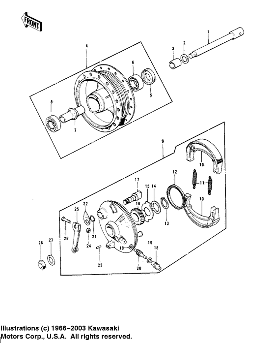Front hub/brake