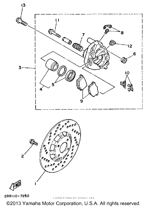 YSR50T Front brake-caliper