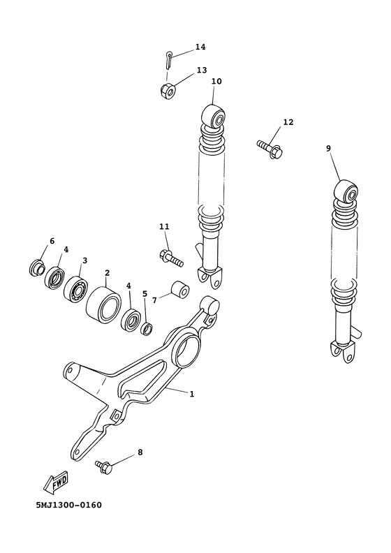 XC125FC Rear arm. suspension