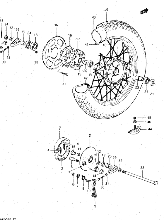 Rear wheel complete assy