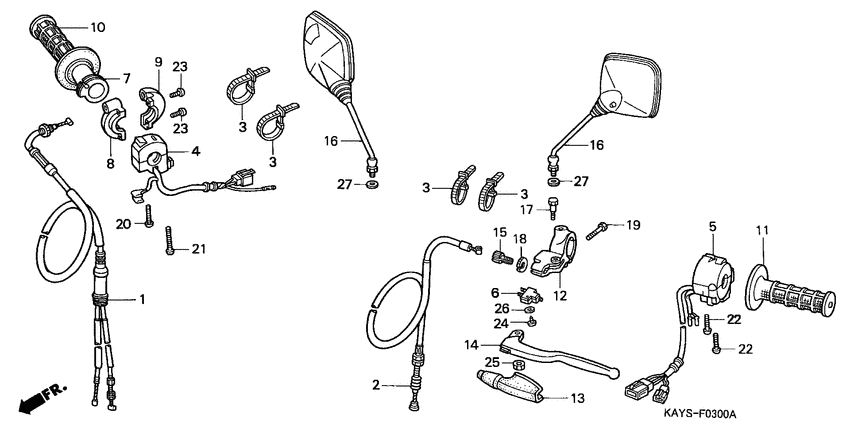 Handle lever/switch/cable