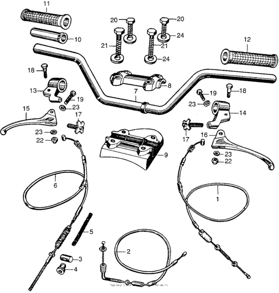 Control levers (1) + cables (1) + handlebar (1)