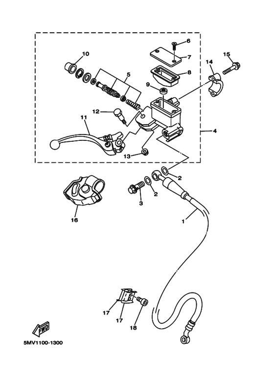 YZ125 YZ125N Передний тормозной цилиндр