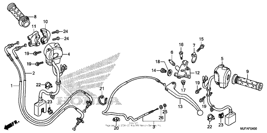 Handle lever + switch + cable (1)