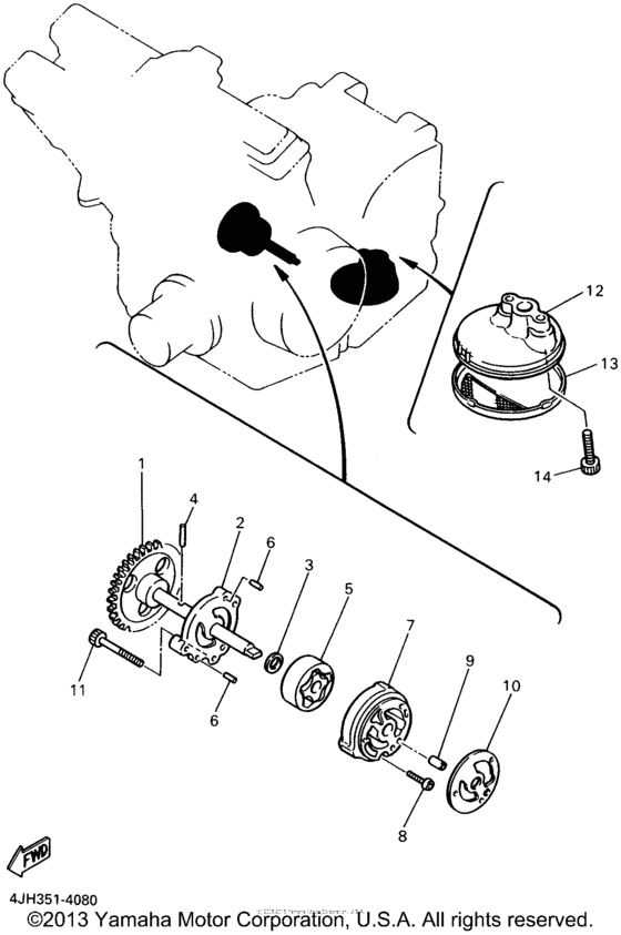 YZF600RPC Масляный насос