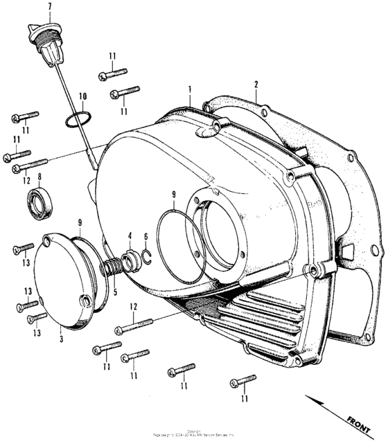 CB350 Крышка картера правая