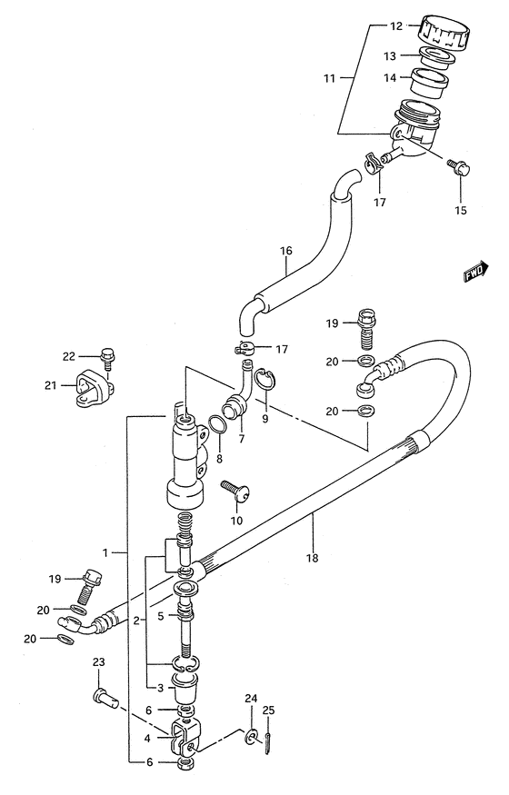 RM80 Задний тормозной цилиндр