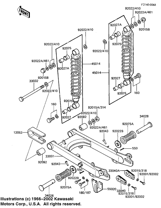 Swing arm/shock absorbers