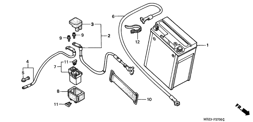 CB600F2Y Аккумулятор