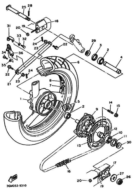 Rear wheel complete assy