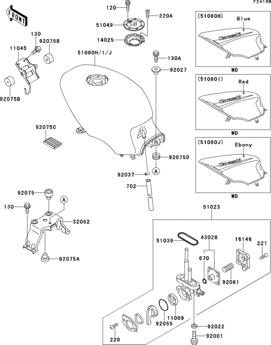 Fuel tank(1/2)(ex500-e3/e4/e4a)
