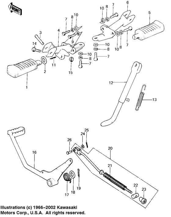 Footrests/stand/brake pedal