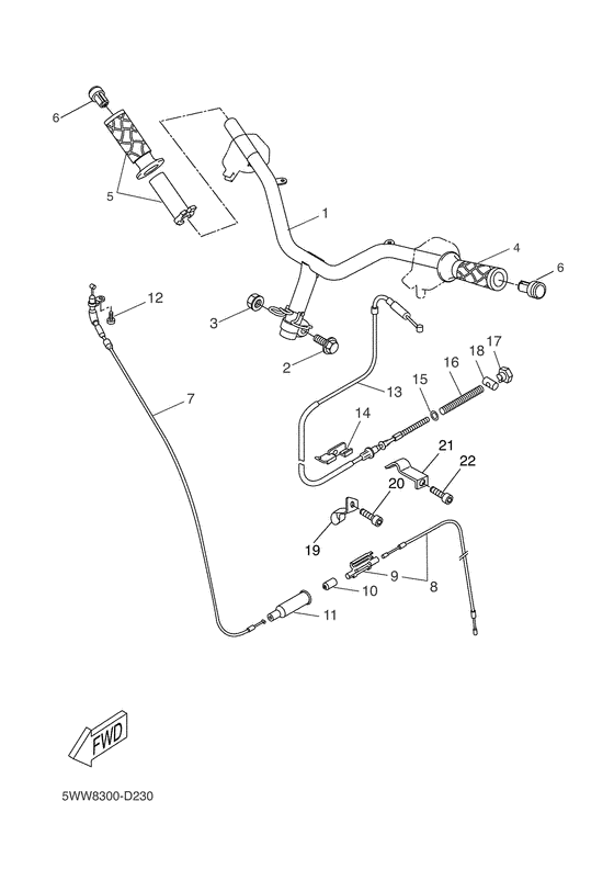 CW50S Steering handle & cable