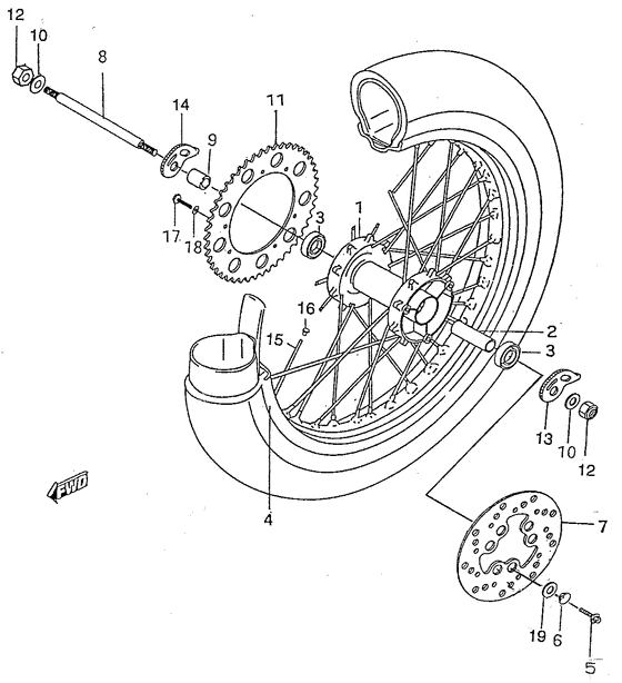 Rear wheel complete assy