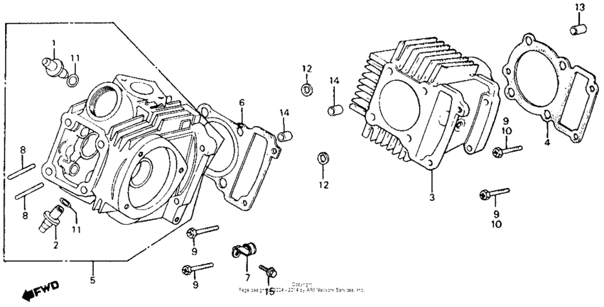 Cylinder head + cylinder