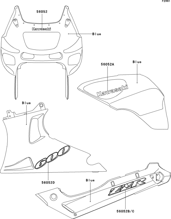 ZX600 Decals(blue)(e12h)