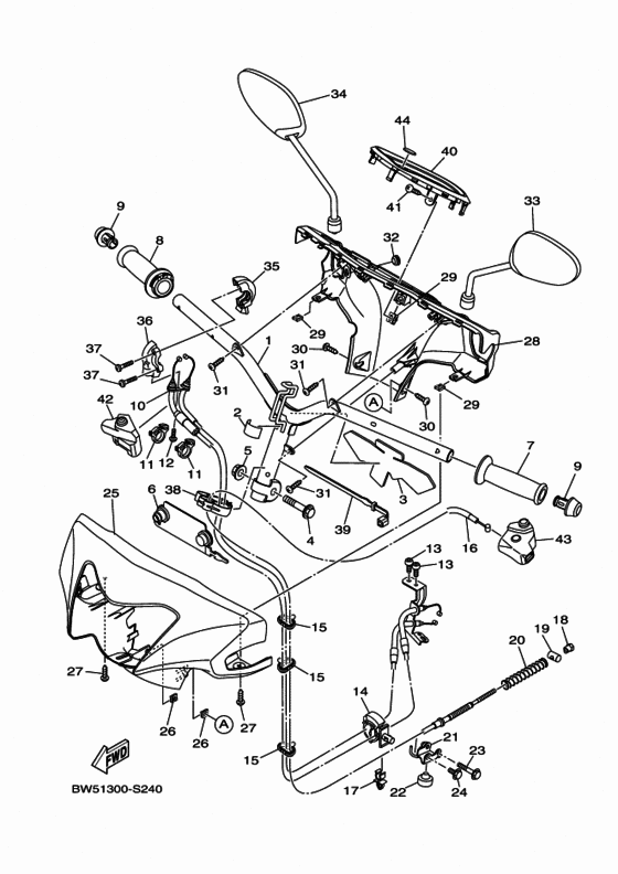 Steering handle & cable
