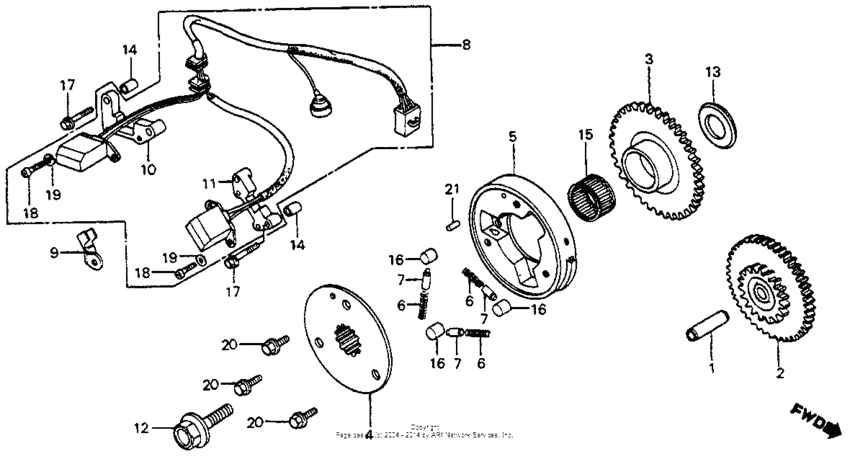 Pulse generator + starter clutch