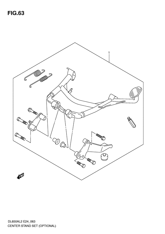 DL650 (ABS) Center stand set