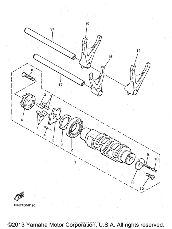 Shift cam  shift fork
